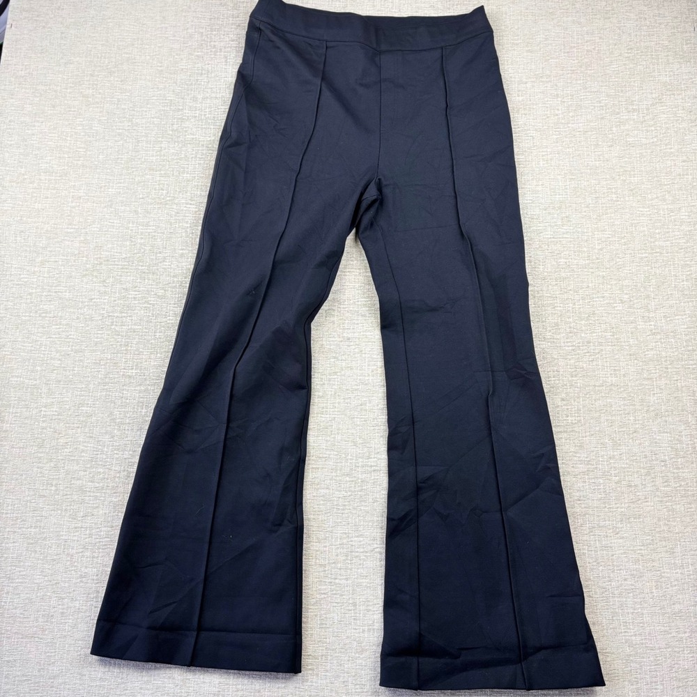 Spanx The Perfect Pant Black Pinte Pintuck Men XL Flare Trousers